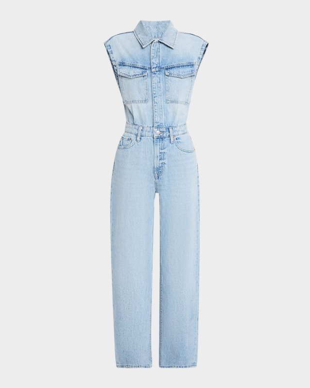 The Ace Barrel Leg Denim Jumpsuit